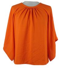 Dámská cihlově červená halenka s rozšířenými rukávy Zara 