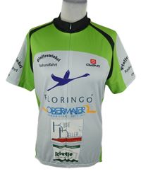 Pánske sivo-limetkové cyklistické tričko s nápismi Owayo