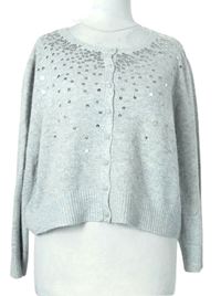 Dámsky sivý crop sveter s flitrami F&F