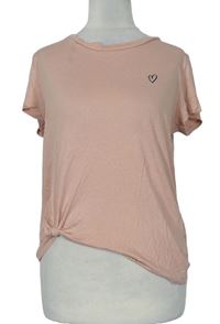 Dámske svetloružové tričko s uzlom H&M