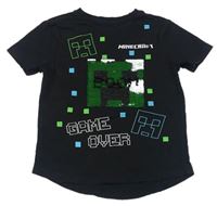 Černé tričko s Minecraft a překlápěcími flitry George