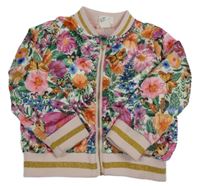 Biela kvetinová ľahká jarná bunda H&M