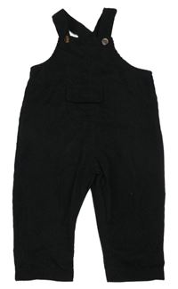 Čierne rebrované na traké nohavice Shein