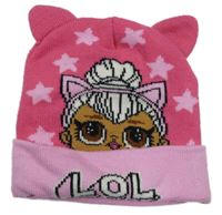 Růžová čepice s LOL Suprise