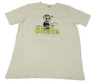 Smetanové tričko s kostrou LC Waikiki