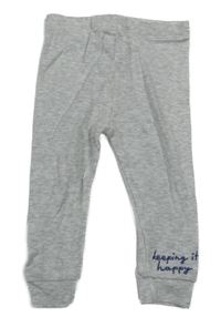 Svetlosivé melírované rebrované ľahké tepláky s nápisom Disney