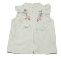 Bílá halenka s vyšitými květinami 