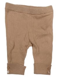 Růžovo-hnědé žebrované tepláky Zara