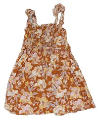 Hrdzavé kvetované šaty Primark