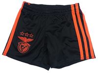 Čierne športové funkčné kraťasy s pruhmi a logom Adidas
