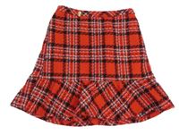 Červeno-čierno-farebná kockovaná sukňa Matalan