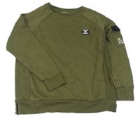 Khaki mikina s nášivkou zn. Primark