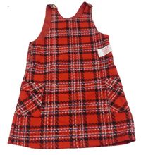Nové - Červeno-barevné kostkované šaty Matalan