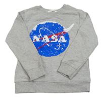 Šedá mikina s překlápěcími flitry - NASA H&M