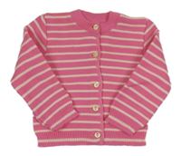 Ružovo-biely pruhovaný prepínaci sveter