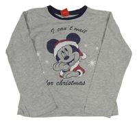 Šedé pyžamové triko s Mickeym Disney