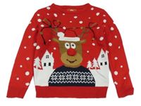 Červený bodkovaná ý sveter so sobom Primark