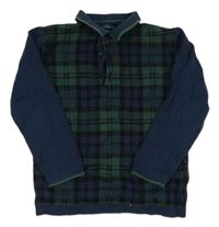 Tmavomodro-tmavozelený kockovaný sveter s golierikom zn. Next