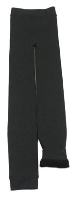 Tmavosivé rebrované zateplené punčocháčové legíny