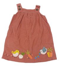 Ružové menšestrové šaty s vtáčky a zeleninou M&S