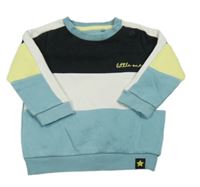 Čierno-bielo-svetlomodrá mikina s nápisom F&F