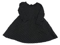 Čierne bodkovaná é bavlnené šaty H&M