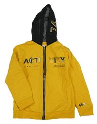 Pomerančová prepínaci mikina s nápisom a kapucňou Mayoral