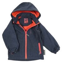 Tmavomodrá melírovaná softshellová bunda s kapucí 