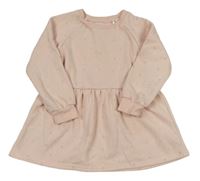 Světlerůžová tepláková šatová tunika s hvězdičkami George