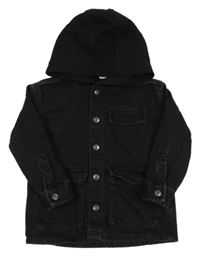 Černá riflová bunda s kapucí Nutmeg