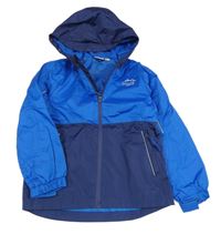 Modro-tmavomodrá šušťáková jarná bunda s kapucňou Crane