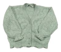 Svetlozelený prepínaci sveter s dirkovaným vzorom George