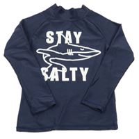 Tmavomodré UV tričko so žralokom Seed