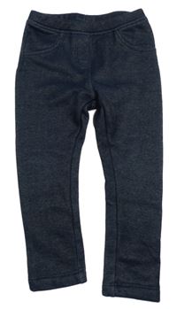 Tmavomodré zateplené tregíny riflového vzhledu lupilu