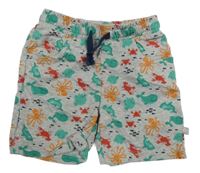 Sivé teplákové kraťasy s chobotnicemi