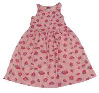 Ružové bodkovaná é šaty s jahodami Y.F.K.