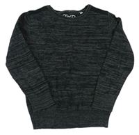 Čierno-sivý melírovaný sveter C&A