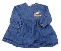 Modré rifľové šaty s líškou zn. M&S