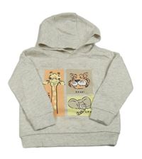 Sivá melírovaná mikina so zvieratkami a kapucňou Dunnes