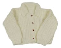 Smotanový prepínaci sveter s golierikom