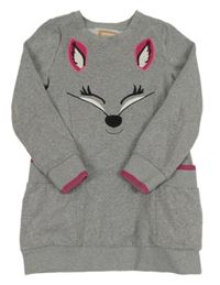 Sivé teplákové šaty s líškou