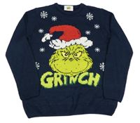 Tmavomodrý sveter s Grinchem Primark