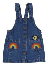 Modrá riflová laclová sukně s duhami Next 