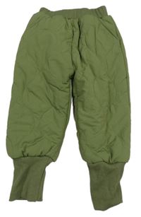 Khaki šusťákové prošívané oteplovačky 