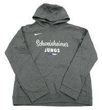 Sivá mikina s nápisom a kapucňou Nike