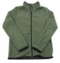 Khaki fleecová prepínaci mikina so stojačikom Y.F.K.