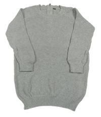 Šedý vzorovaný dlouhý svetr