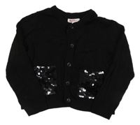 Čierny prepínaci sveter s flitrami Besties