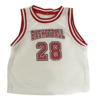 Bílo-červené sportovní tílko s nápisem 