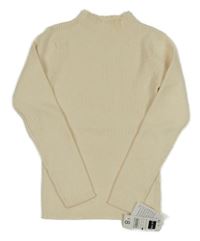 Nové - Béžový rebrovaný sveter so stojačikom Dunnes